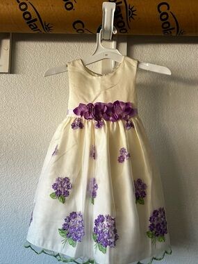 American Princess Ivory Dress with Purple Floral Accents